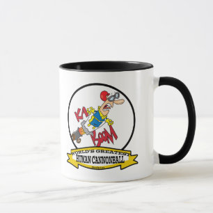 WORLDS GREATEST HUMAN CANNONBALL MEN CARTOON MUG