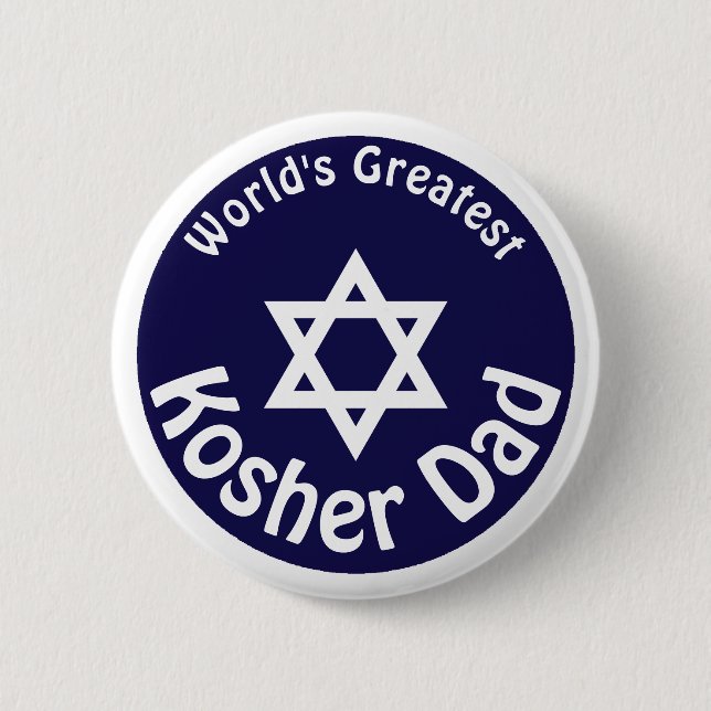 World's Greatest Kosher Dad 6 Cm Round Badge (Front)