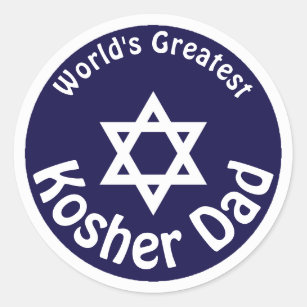 World's Greatest Kosher Dad Classic Round Sticker