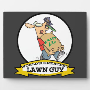 WORLDS GREATEST LAWN GUY MEN CARTOON PLAQUE
