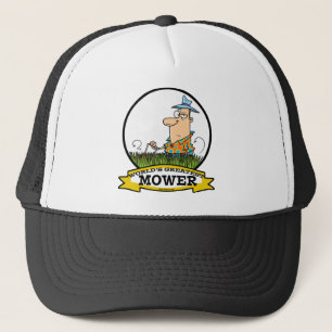 WORLDS GREATEST LAWN MOWER MEN CARTOON TRUCKER HAT