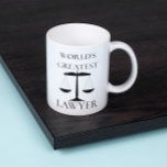 World's Greatest Lawyer Scales  Coffee Mug<br><div class="desc">This design may be personalised in the area provided by changing the photo and/or text. Or it can be customised by clicking Personalise this Template and then choosing the click to customise further option and delete or change the colour of the background, add text, change the text colour or style,...</div>