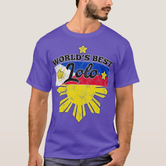 Worlds Greatest Lolo Filipino Grandpa PH Flag Gift T-Shirt
