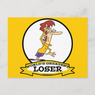 WORLDS GREATEST LOSER LADY WOMEN CARTOON POSTCARD