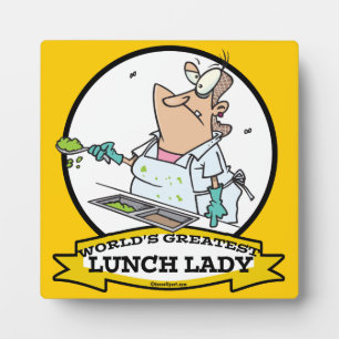 WORLDS GREATEST LUNCH LADY CARTOON PLAQUE