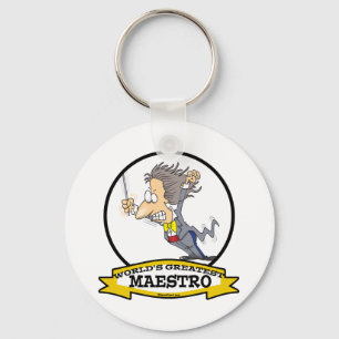 WORLDS GREATEST MAESTRO MEN CARTOON KEY RING