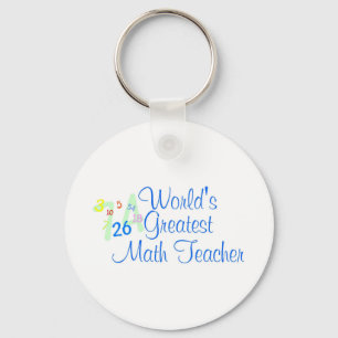 Worlds Greatest Math Teacher Numbers Key Ring