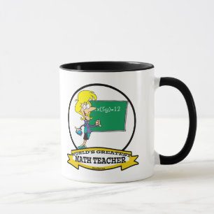 WORLDS GREATEST MATH TEACHER WOMEN CARTOON MUG