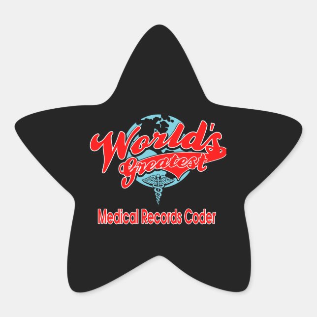 World's Greatest Medical Records Coder Star Sticker (Front)