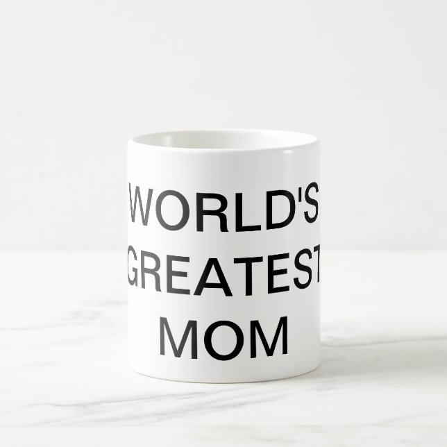 WORLD'S GREATEST MOM Text Coffee Mug Drinkware (Center)