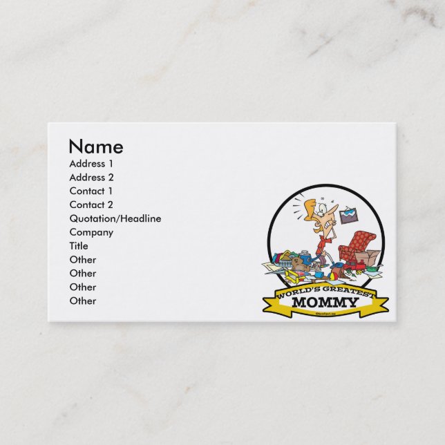 WORLDS GREATEST MOMMY WOMEN CARTOON CALLING CARD (Front)