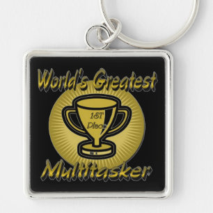 World's Greatest Multitasker Trophy Key Chain