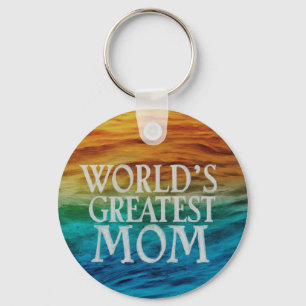 World's Greatest Mum Aluminium Circle Keychain