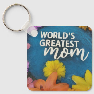 World's Greatest Mum Aluminium Square Keychain