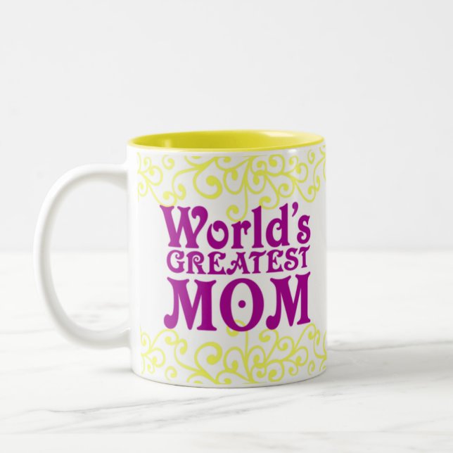 World's Greatest Mum and Teacher Two-Tone Coffee Mug (Left)