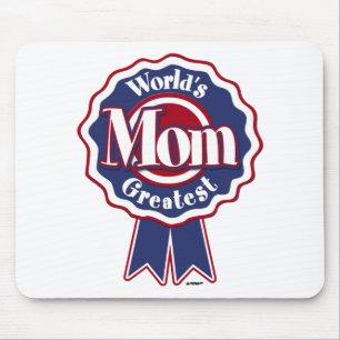 Worlds Greatest Mum Blue Ribbon Mouse Pad