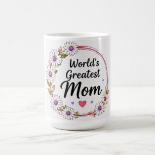 World's Greatest Mum Daisy Floral Wreath Coffee Mug