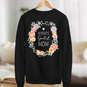World's Greatest Mum Flower Wreath Mother's Day Sweatshirt