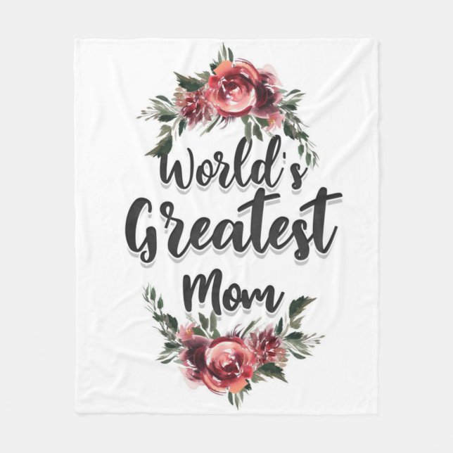 World's Greatest Mum | Gift For Mum Fleece Blanket (Front)