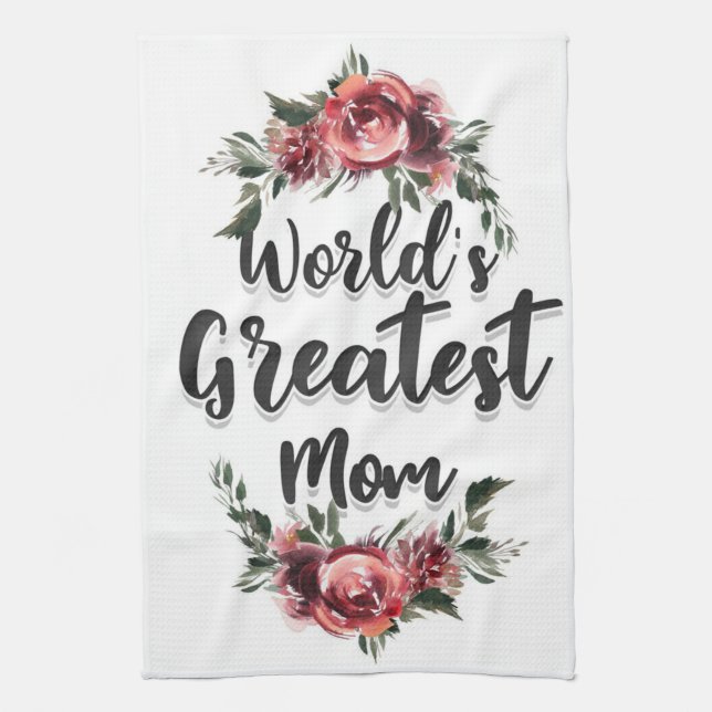 World's Greatest Mum | Gift For Mum Tea Towel (Vertical)