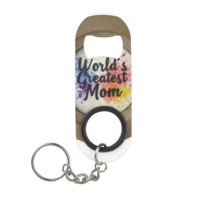 World's Greatest Mum Mini Bottle Opener Keychain (Front)