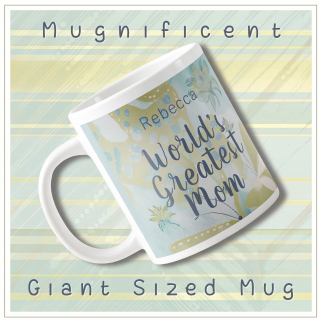 World's Greatest Mum Mixed Media Floral Large Coffee Mug (Creator Uploaded)
