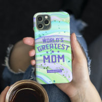 World's Greatest Mum Mother's Day Green Glitter 