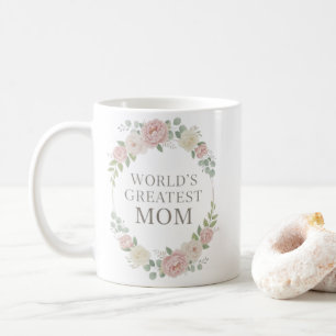 World's Greatest Mum Mug   Floral Wreath Ceram