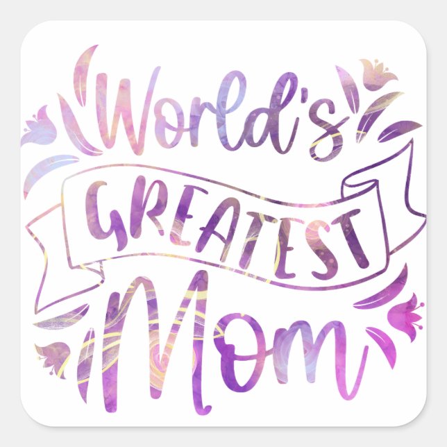 Worlds Greatest Mum Square Sticker (Front)