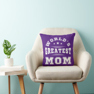World's Greatest Mum Typography Mother's Day Gift Cushion