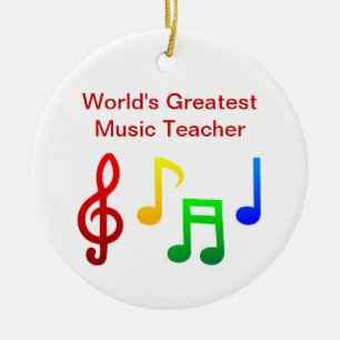 Worlds Greatest Music Teacher Ceramic Tree Decoration