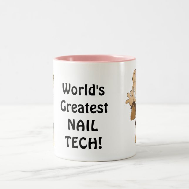 World's greatest nail tech Two-Tone coffee mug (Center)