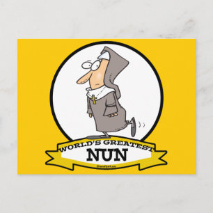 WORLDS GREATEST NUN CARTOON POSTCARD