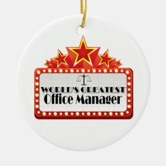 World's Greatest Office Manager Ceramic Ornament