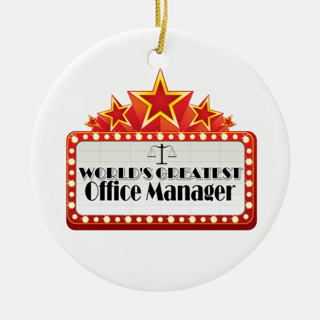 World's Greatest Office Manager Ceramic Ornament (Front)
