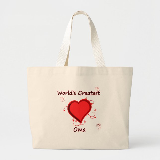 World's Greatest oma Large Tote Bag (Front)