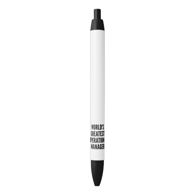Worlds Greatest Operations Manager Black Ink Pen (Front Vertical)