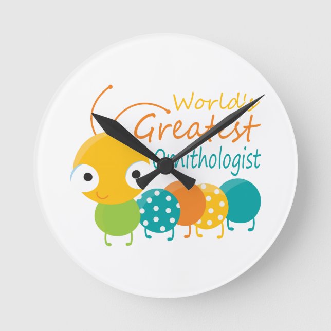 World's Greatest Ornithologist Round Clock (Front)