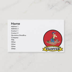 WORLDS GREATEST PAINTER MEN CARTOON BUSINESS CARD