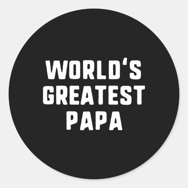 World'S Greatest Papa Family Classic Round Sticker (Front)