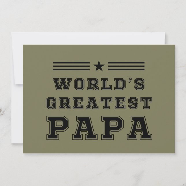 World's Greatest Papa Happy Father's Day Gift T-Sh Invitation (Front)