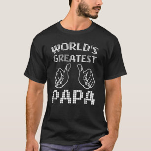 World's Greatest Papa Proud Best Father Family Mat T-Shirt