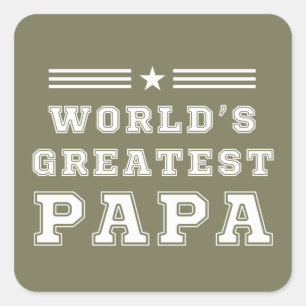 World's Greatest Papa T-Shirt Square Sticker