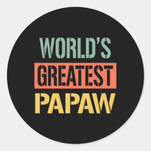 World'S Greatest Papaw Grandpa 2023 Father'S Day Classic Round Sticker