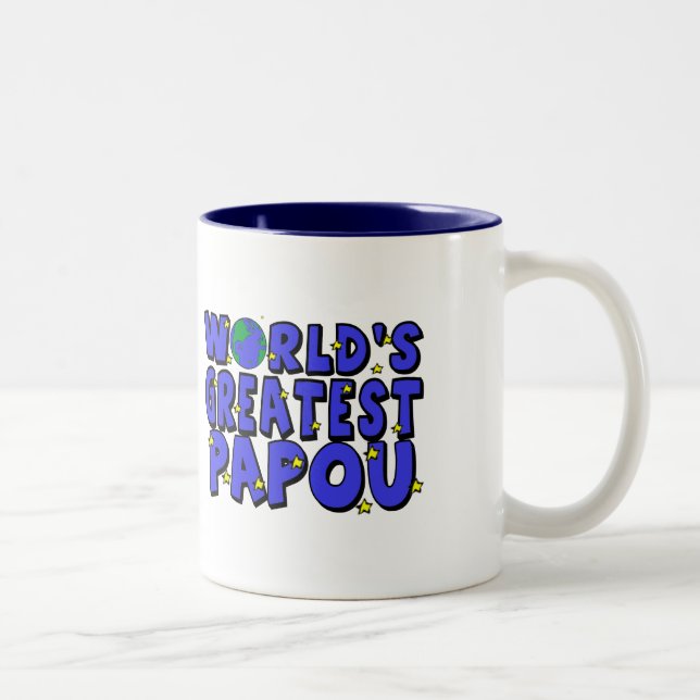 World's Greatest Papou Two-Tone Coffee Mug (Right)