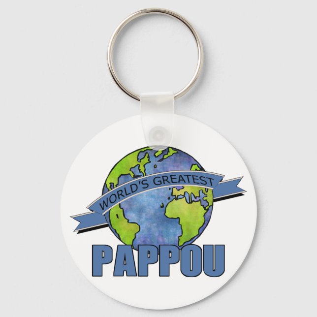 World's Greatest Pappou Key Ring (Front)