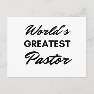 World's Greatest Pastor bl Holiday Postcard