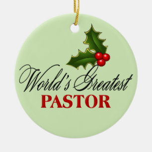 World's Greatest Pastor Ceramic Ornament