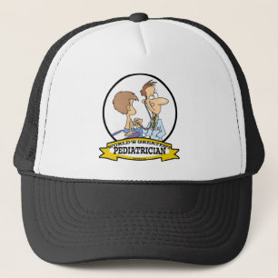 WORLDS GREATEST PEDIATRICIAN MEN CARTOON TRUCKER HAT