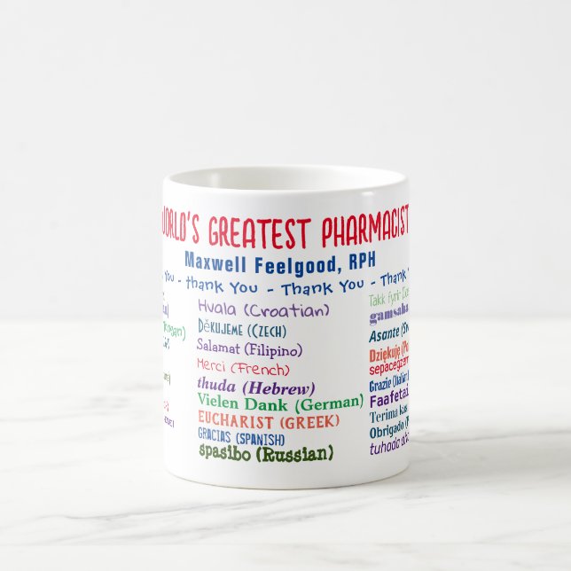 World's Greatest Pharmacist Thank You Coffee Mug (Center)